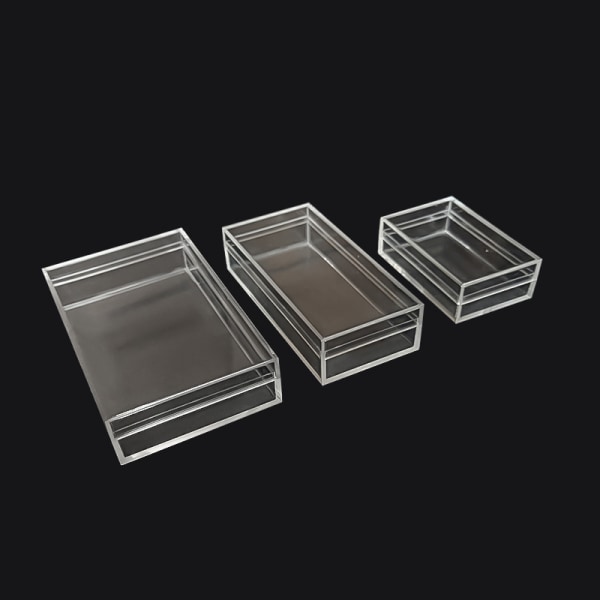 Suorakaiteen muotoinen muovinen läpinäkyvä laatikkolaatuinen kosmeettinen karkki Stora A4