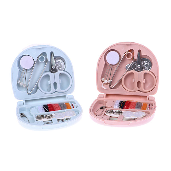 Bærbar sysett Mini syboks  Fingerbøll Knapper Pin Hjem S Light pink