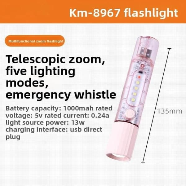 LED lommelykt - høy lysstyrke Pink