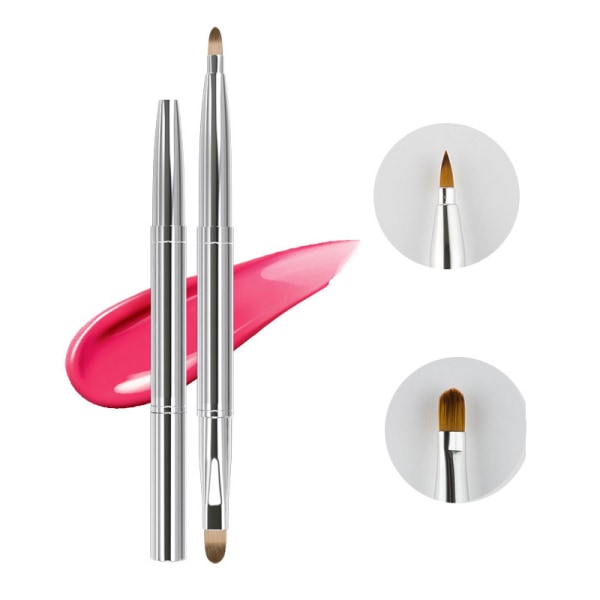 Lip Brush Makeup Tools Eyeline Brushes Retractable Lipstick Bru Silver