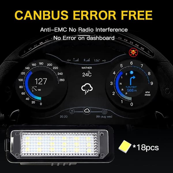 1/2 stk 12V LED-skiltlys til bil for CC Eos Golf 4 5 6 1pcs