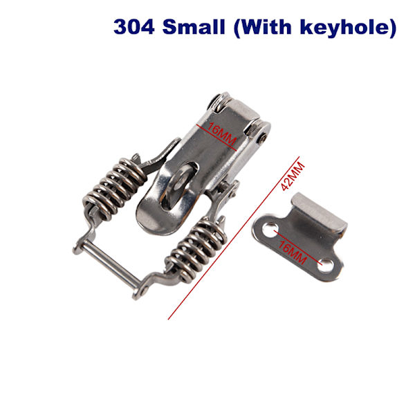 Rustfritt stål 304 Spring Hasp Toolbox Toggle Låser Lås Har A4
