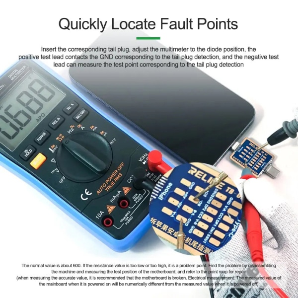 Ladetest Dual System Interface Velegnet til Type-C og Lig