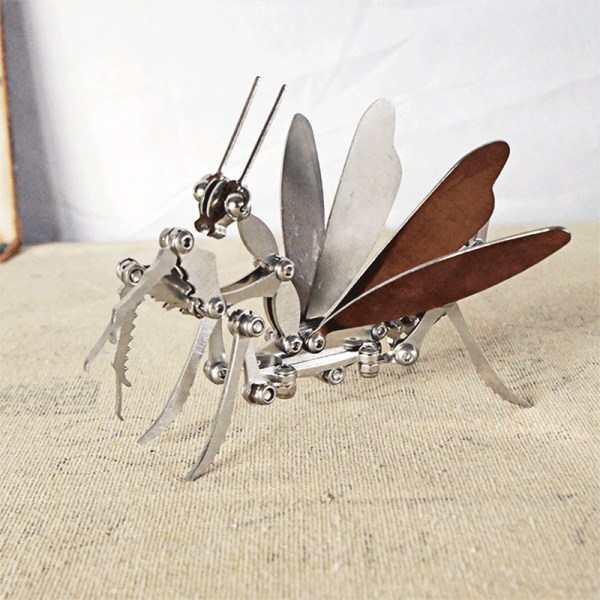 Afslut produkt 3D Metal Rustfrit Stål Mekanisk Insect Manti