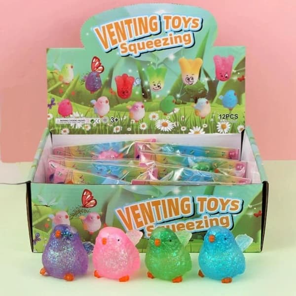 e Glitter Fugl Fidget Legetøj Blødt Perfekt til Børnefest A2