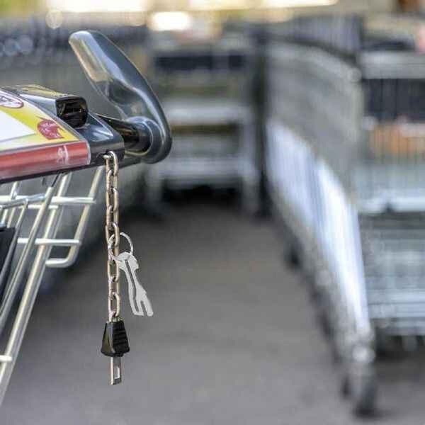 1/4/7 st återanvändbara shoppingvagnspoletter i rostfritt stål A2