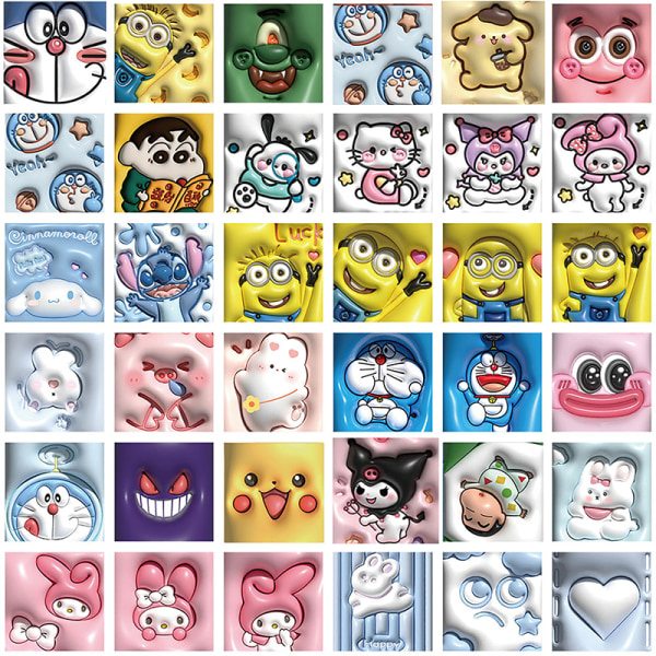 62 stk tegneserie Anime 3D udvidelse Pikachu Kuromi Stickers Waterp