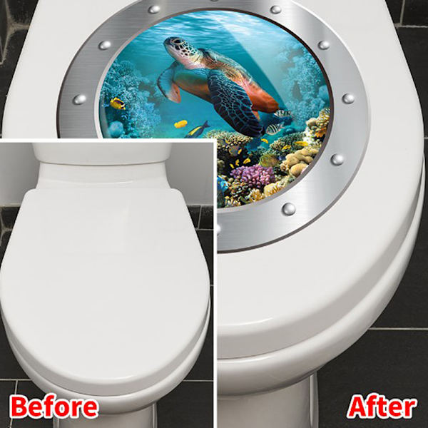 Sea Life Sea Turtle WC-kannen tarra Ikkuna seinä tarra Etusivu A2