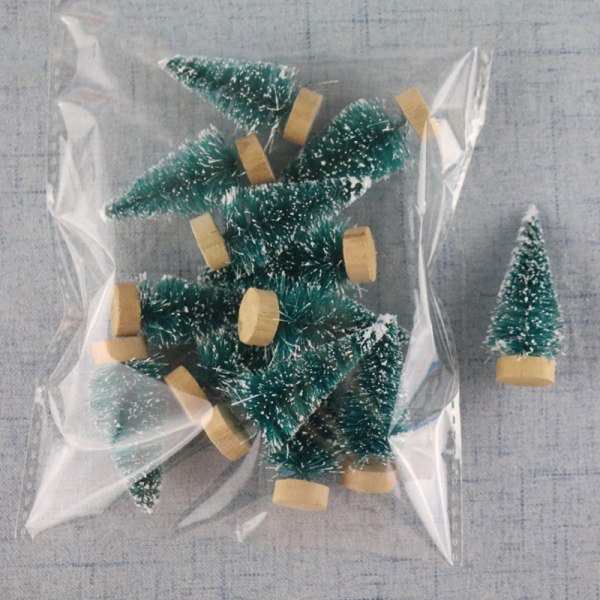 12st Mini julgran Jultomten snödekor för DIY Frost A3