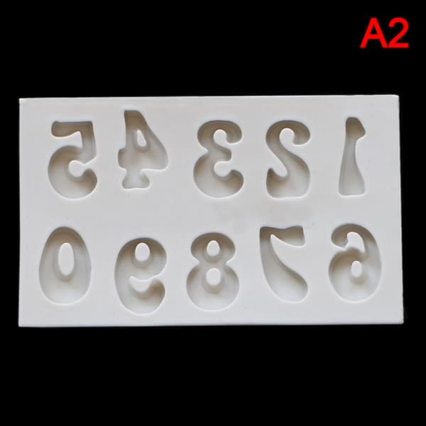 Nummerformar Bokstäver Silikonform 3D Fondantform Kakdekor A3
