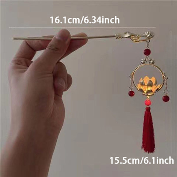 Ny gammel stil Step Shaking Tassel Luminous Lotus Lantern H