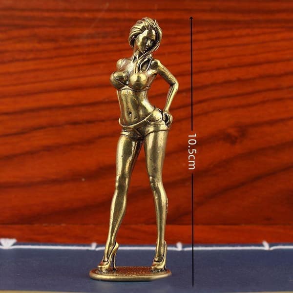Legeringsfinish Feminin Statue Utsøkt Håndverk Retro Estetikk A4