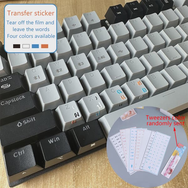 Thailändska tangentbordsdekaler för datorer Transparent sidoetsad Thai orange