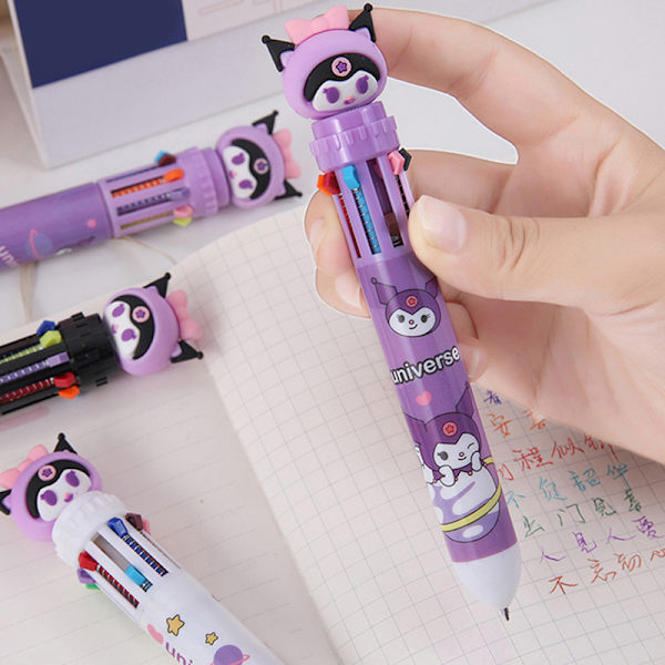 e Cartoon Kuromi 10 färg kulpenna Kawaii 0,7 mm multi penna A1