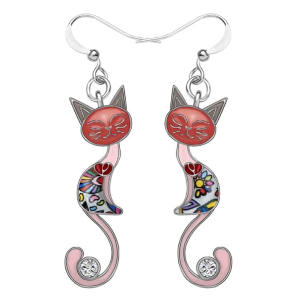 Milangirl Colorful Small Cat Ear Dangle Örhängen för kvinnor Dang A5