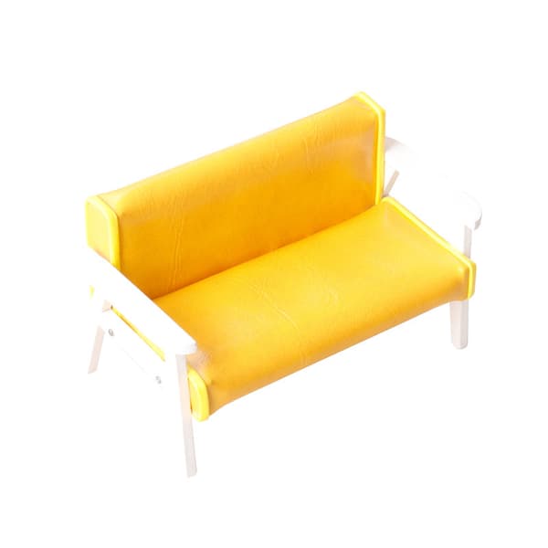 1:12 Dukkehus Mini Sofa Skinnsofa Enkel/Dobbel stol Møbler Yellow L
