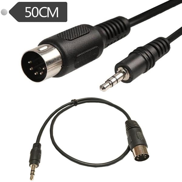 3,5 mm Stereo Jack o Kabel Aux Han til MIDI Din 5 Pin MIDI Han