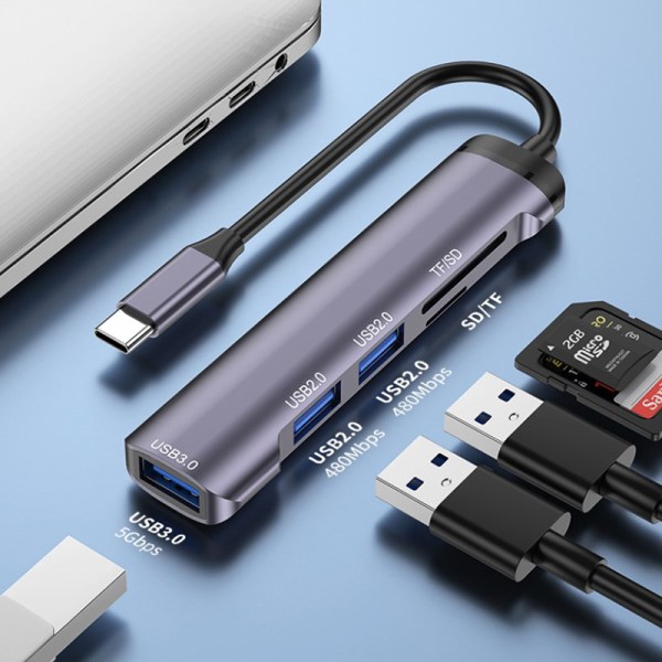 USB C -keskitin Type C - USB3.0 SD/TF -sovitintelakointiasema Bo:lle