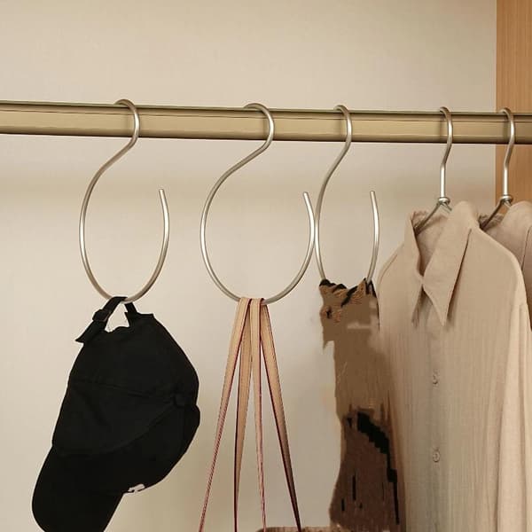 2 stk organiseringskroker for skap, hatteoppbevaring, veggmontering Silver