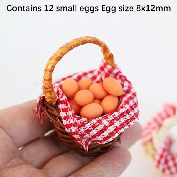 1Sett 1:12 Dukkehus Miniatyr Egg Basket Duck Egg Frame Kjøkken A
