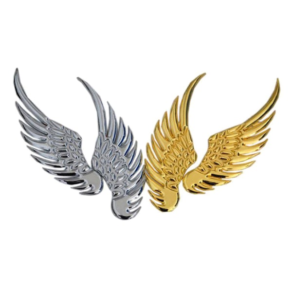 1 par Bil Auto Motorcykel Body Sticker 3D Eagle Angel Wings Silver