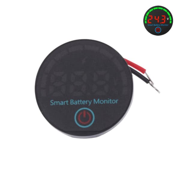 Universell DC 7-55V rund LED batterinivåindikator med strømavbrudd Red
