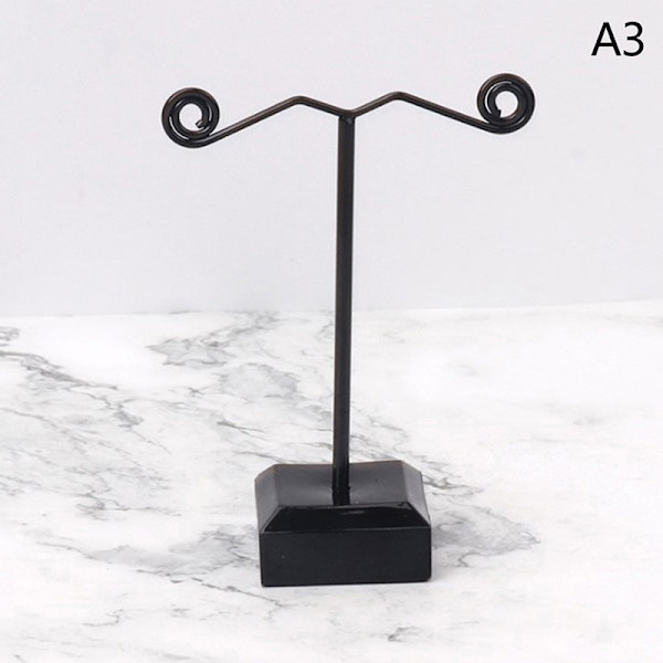 Metal smykker Display Stand Sort Klar Akryl Stud Ørering Ho black S