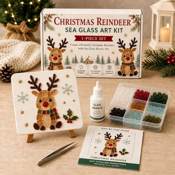 1 sett DIY havtema sjøglass mosaikk kunstsett med levende anim A34