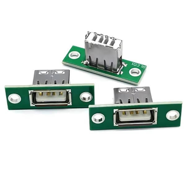 5 stk. USB med fast printpladestik DIY panelmonteringsreparation C 5pcs
