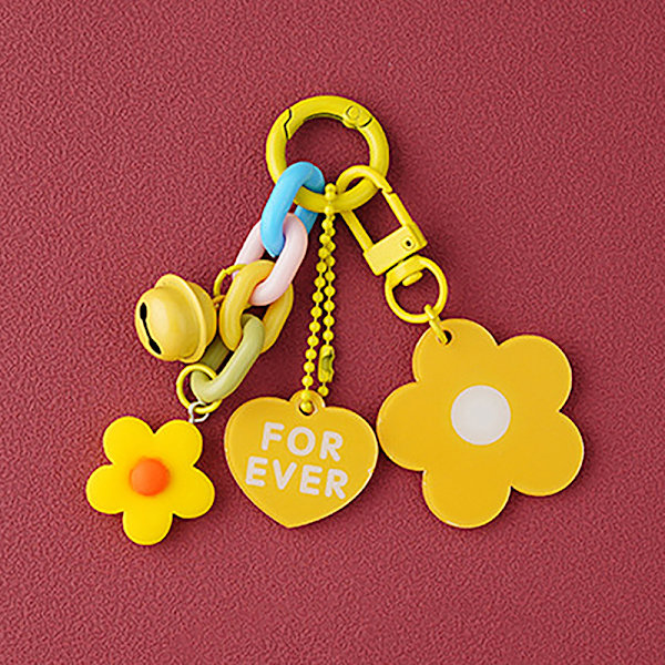 Creative Candy Color Flower Heart Riipus avaimenperä ja avaimenperä Ba Yellow