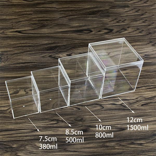 Firkantet Høj Transparent Plastic Box Betta Breeding Box Mini Can A5
