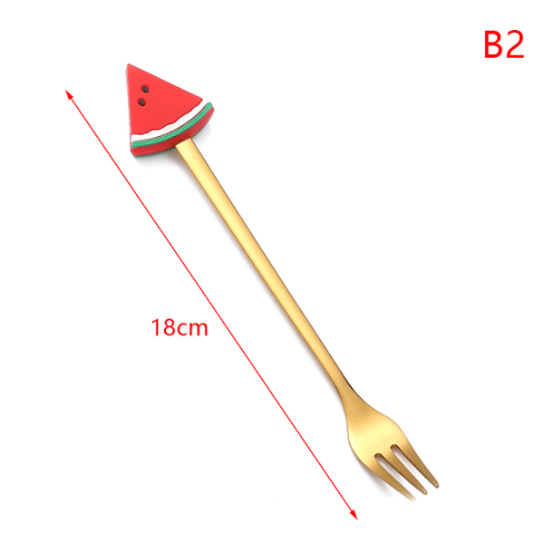 Skjegaffel i rustfritt stål tegneserie fruktdessertskjeer frukt F B2