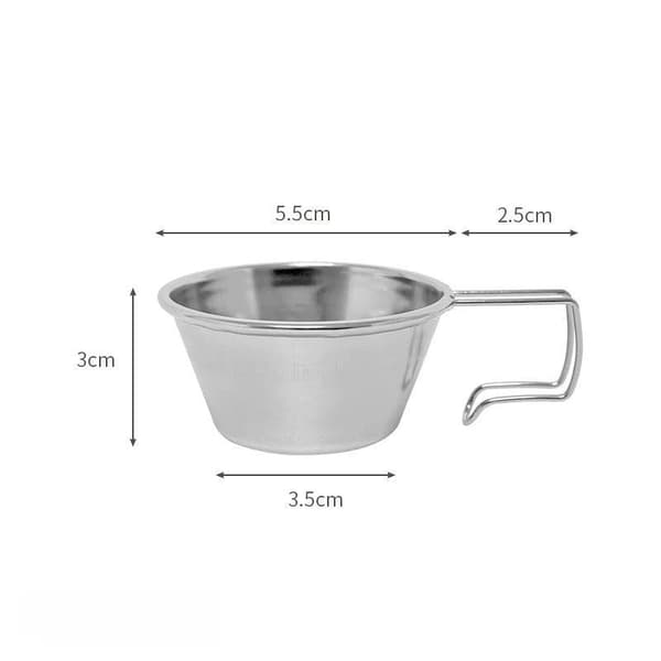 50ML Mini kopp i rustfritt stål med bærbart hengehåndtak for camping