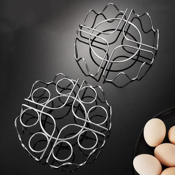Sirkulære bølger Eggdamperstativ Multifunksjonelt i rustfritt stål A3