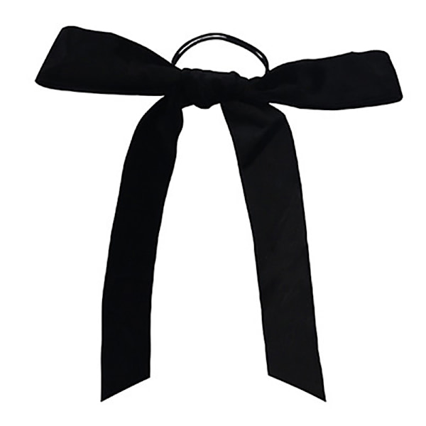 Mote svart fløyels sløyfe hårbånd Scrunchie for kvinner jente E B