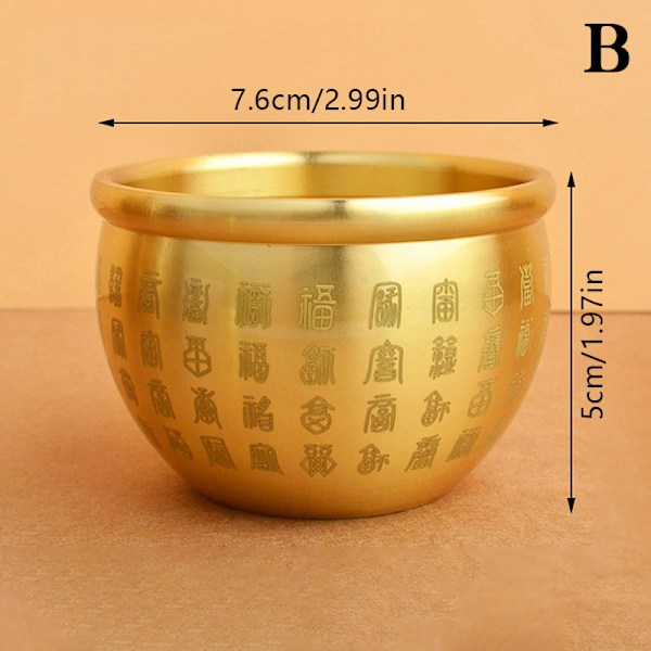 Kreativ messing Baifu sylinder Feng Shui lykke til cornucopi B
