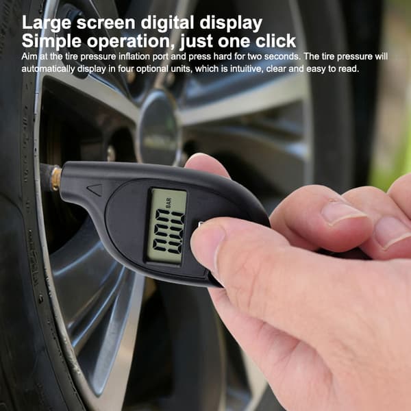 Mini Dæktryksmåler Digital LCD-display Bil Dæktrykstester 1pcs