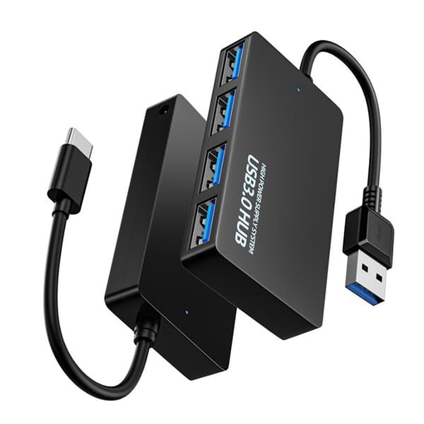 USB Hub USB 3.0 4 Port Typ C HUB Höghastighetsdatakabel Konvertera USB