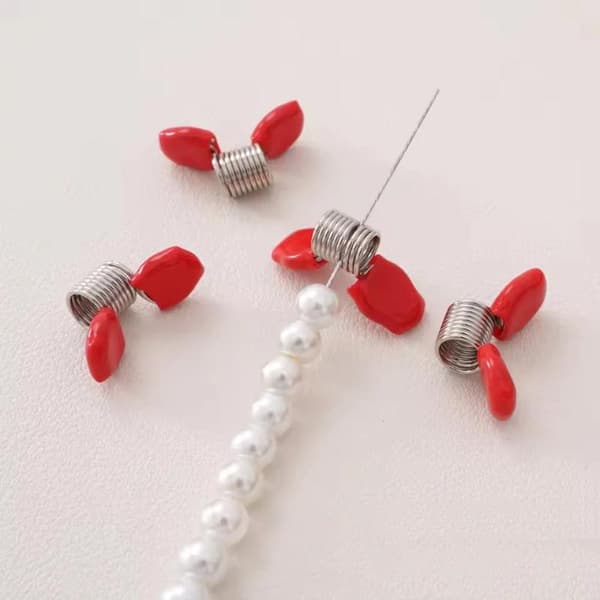 4 stk. perlestoppfjærklemme verktøy for smykkelaging for DIY-armbånd White