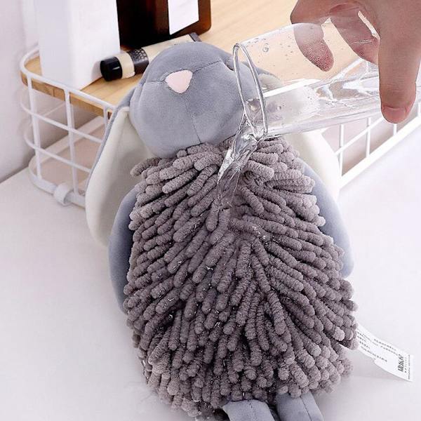 e Bunny Fuzzy Ball Handdukar Pink