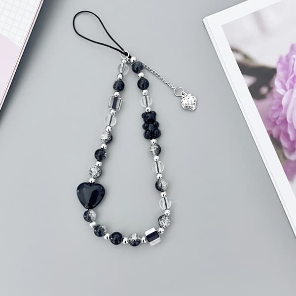 Bow Beaded Phone Pendant Love Bear Key Chain Charm hängande rep B
