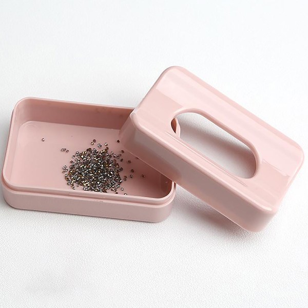 Kastojauheet Kierrätystarjotin Nail Glitter Säilytyslaatikko Manicur Pink