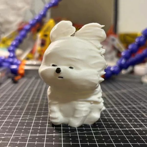 Vindblåst hundfigur valpprydnad realistisk fluffig bedårande A1