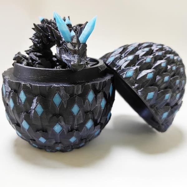 3D-printet krystalldrage selvlysende artikulert drage H Black