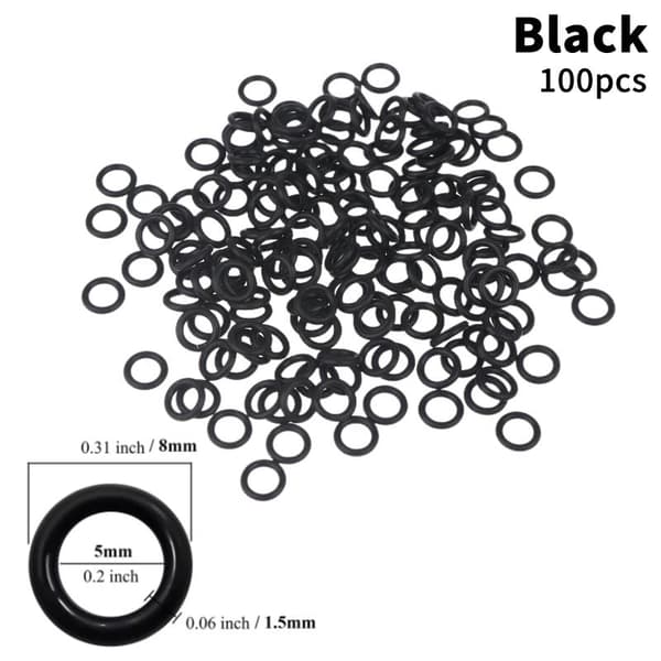 100 stk. silikon O-ring tastaturbryterdemper for MX-bryter og Black 100pcs