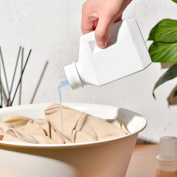 Återanvändbara tvättmedelsflaskor Kapacitet Mjukgörare Förvaring Re Gray 400ml