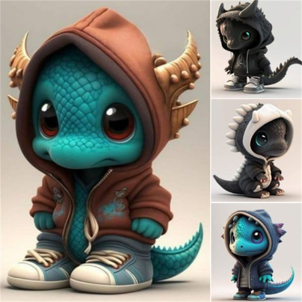 Cartoon Dragon Staty Ornament Akryl Hängsmycke Semester Dekoration A3
