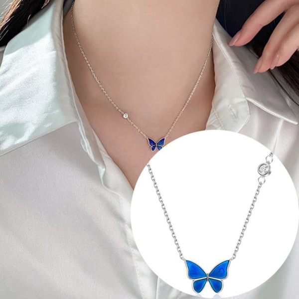 Mood Halsband Butterfly Pendant Halsband Temperaturkontroll C