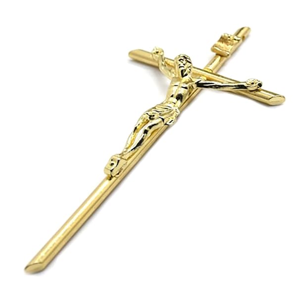 Guldkrucifix Väggdekor Handhållen Metal Cross Blessing Sacred C
