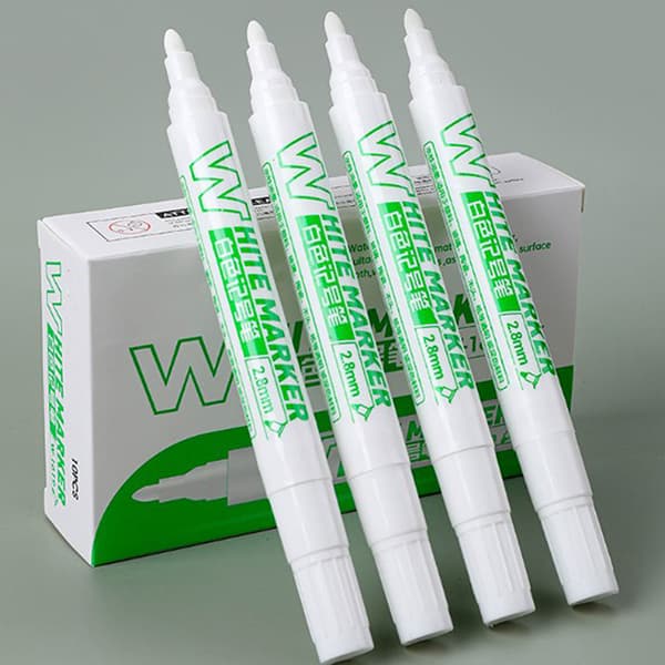 1/3 st 3 mm vit tuschfärg Olje vattentät 3PCS